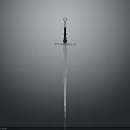 Traditional Medieval Sword With Long Sharp Blade And Black Hilt Design 3d model