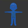Smiling Child In White Cap Green Shirt Blue Pants Brown Sandals With Arms Outstretched