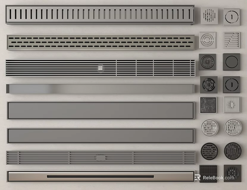 Assorted Hardware Tools Including Metal Strips Grilles And Circular Fittings For Projects 3d model