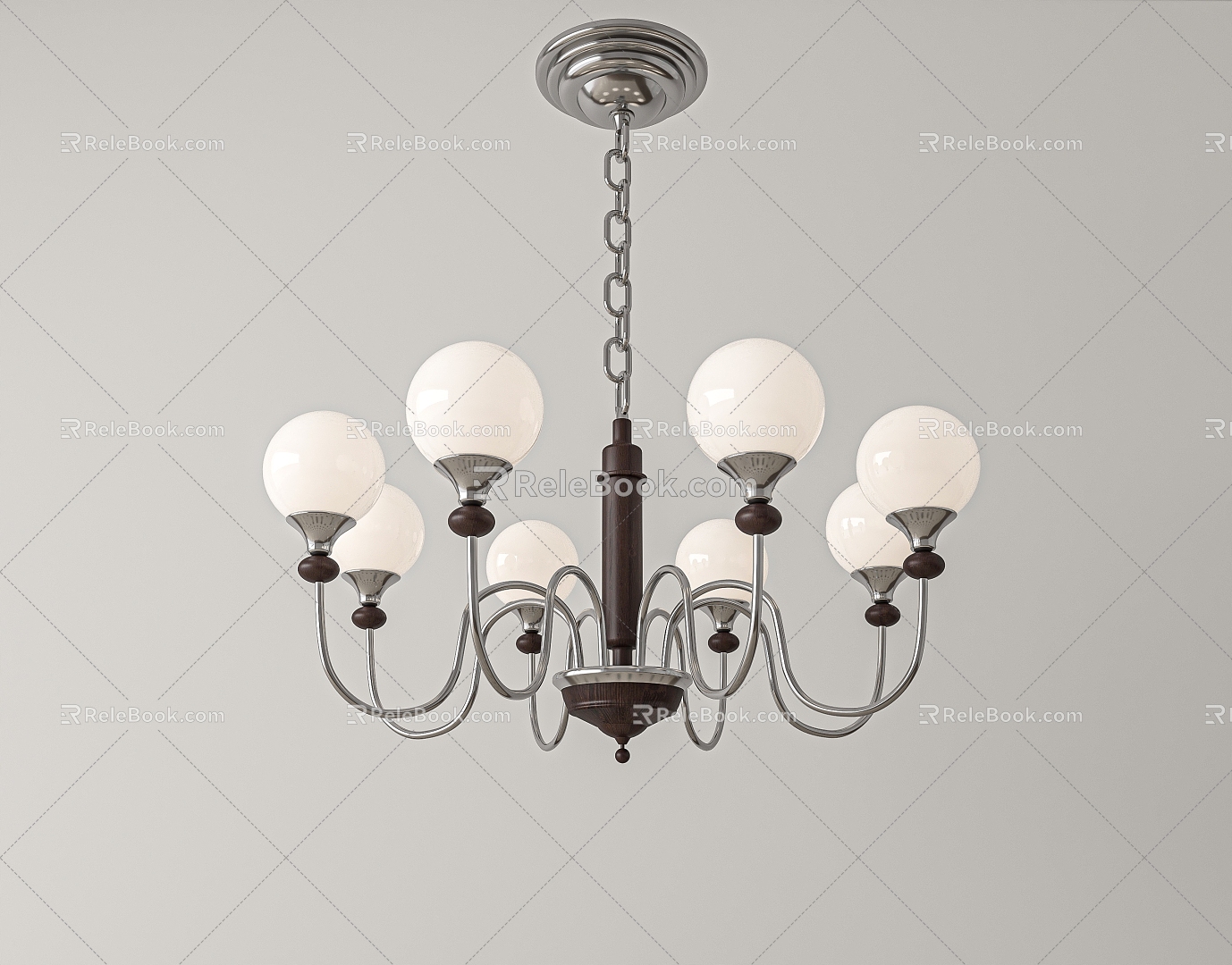 Middle Style Restaurant Chandelier 3d model