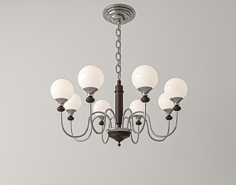 Middle Style Restaurant Chandelier 3d model