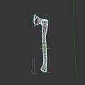 Classic Axe Weapon With Sharp Metal Head And Wooden Handle 3d model