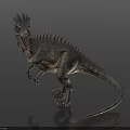 Realistic Spiked Head Dinosaur With Dorsal Spines Open Mouth Standing Pose