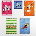 Square Rugs With Colorful Cartoon Characters And Playful Patterns For Home Decor
