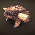 Hand Carved Wooden Crocodile Shaped Decorative Furniture Piece With Natural Texture