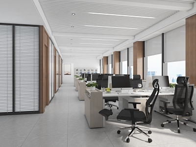 modern public office area office area 3d model