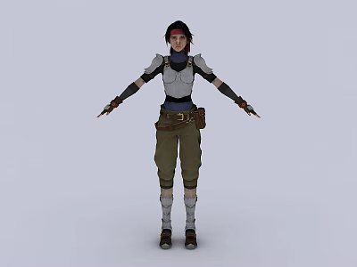 Tech Exhibition Hall Showcasing Futuristic Character Model With Mechanical Armor And Tactical Equipment 3d model
