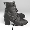 Stylish Leather Boots with Lace Up Design and Metal Rivets High Heel Fashion Footwear
