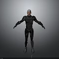 Futuristic Sci-Fi Armor Clad Character 3D Model In Standing Pose With Extended Arms 3d model