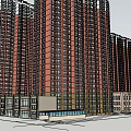 Modern High Rise Residential Buildings With Commercial Podium And Glass Windows Exterior Design