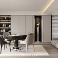 Hotel Mahjong Room Elegant Modern Interior With Comfortable Chairs Table And Bookshelf