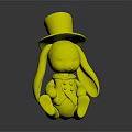 White Rabbit Home Decor Figurine With Black Top Hat Green Vest For Living Room