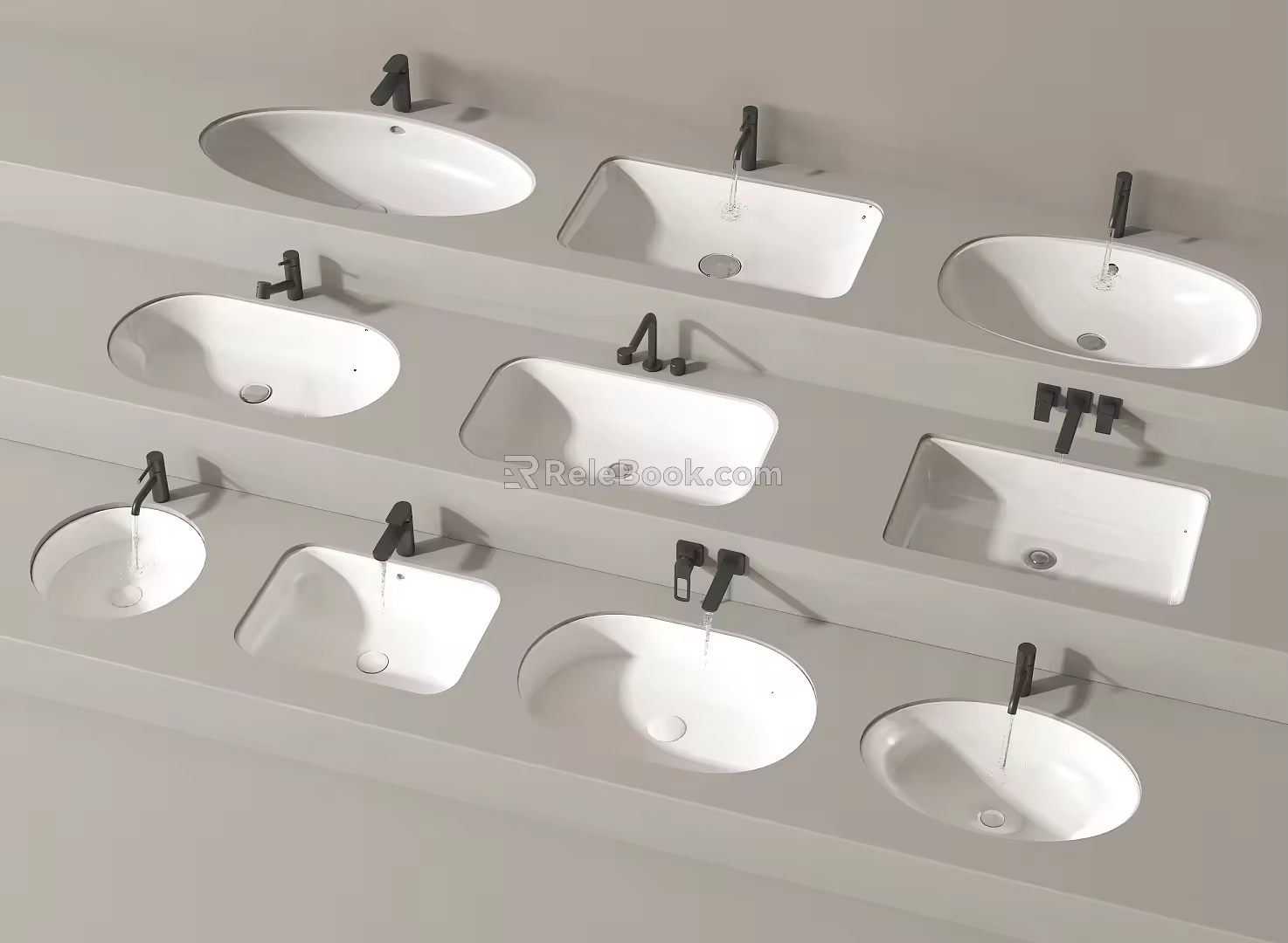 wash basin wash basin counter basin faucet 3d model
