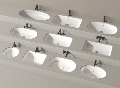 wash basin wash basin counter basin faucet 3d model