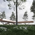 Modern viewing platform, landscape platform, landscape structure 3d model