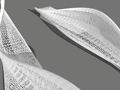 Modern White Outdoor Chair Featuring Streamlined Mesh Structure Design 3d model