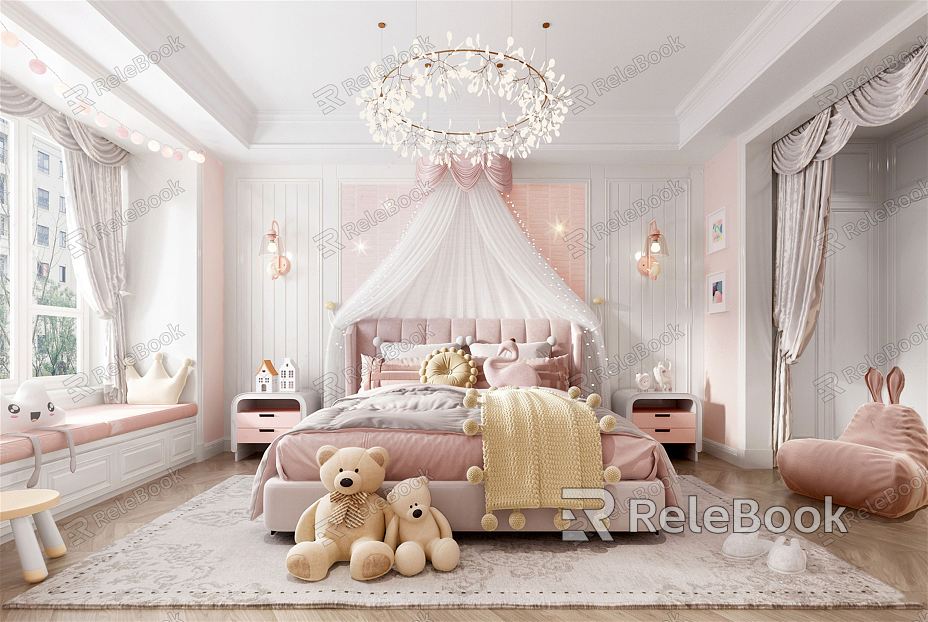 Jane European children's room bedroom home model