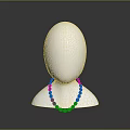 Colorful Beaded Necklace On White Mannequin Neck With Dark Background Reflection
