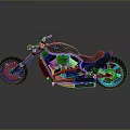 Custom Blue Modern Motorcycle With Black Seat Blue Rims And Shiny Engine Design