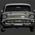 Vintage Classic Car With Golden Body White Roof And Reflective Surface Design