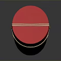 Red Black Military Style Cap Featuring Gold Trim and Shiny Black Brim