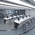 Modern Monitoring Room With Multiple Computer Monitors Control Consoles And Ergonomic Chairs
