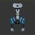 Intelligent Four Legged Robot With Blue Gray Body And Yellow Component Mechanical Design