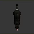 Black Bodied Game Movie Character With Pink Nose Red Ears And Open Mouth