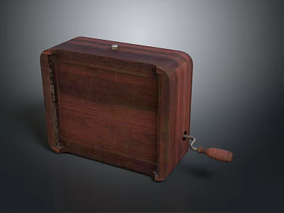 Vintage Wooden Box With Rich Texture Metal Hardware And Sturdy Handle 3d model