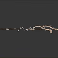 Dry Tree Branches With Twisted Bare Limbs On White Background 3d model