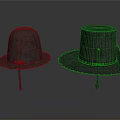 Two Shiny Metal Hat Shaped Household Items With Wide Brims On Dark Background