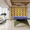 Company Activity Room With Honor Display Shelves Treadmill And Ping Pong Table