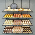 Modern Shelf Donut Bread Combo 3d model