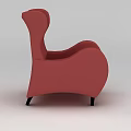 Tech Exhibition Hall Interior With Modern Red Armchair And Comfortable Seating Design 3d model