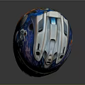 Cosmic Themed Astronaut Helmet Featuring Starry Galaxy Design And Reflective Finish
