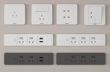 Modern switch socket modern multi-function plug strip 3d model