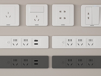 Modern switch socket modern multi-function plug strip 3d model