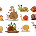 Cute Snail Charms with Various Cartoon Designs and Colorful Shell Shapes for Decoration