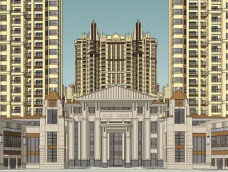 Jianou Residential District New Classical High-rise Residential District 3d model