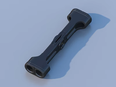 Black Industrial Mechanical Connector Bracket with Symmetric Holes and Structural Design 3d model