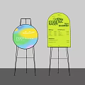 Colorful Display Signs With Round Smiley Design And Yellow Store Manager Text