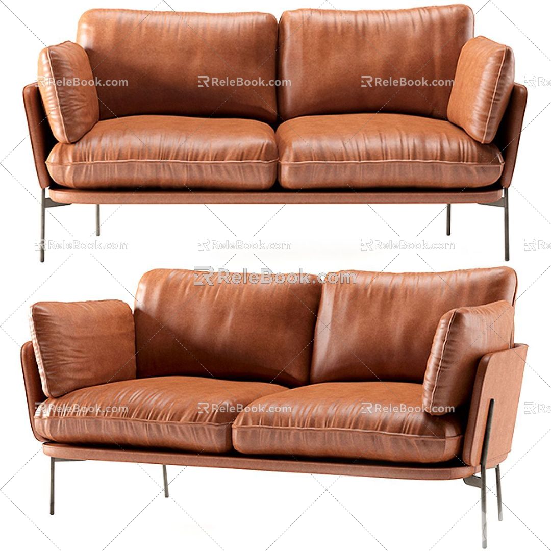 Modern Multi-Person Sofa Sofa Two-Person Sofa Casual Sofa Living Room Sofa Leather Sofa Corner Sofa 3d model