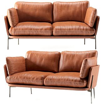 Modern Multi-Person Sofa Two-Person Sofa Casual Sofa Living Room Sofa Leather Sofa Corner Sofa 3d model