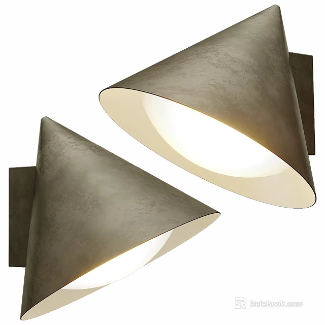 Modern Wall Lamps With Conical Shades And Warm Glow For Interior Decor 3d model 