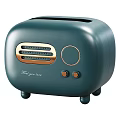 Teal Kitchen Toaster With Golden Accents Control Panel Buttons And Best You Love Text