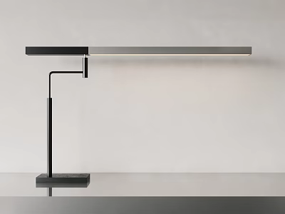 Modern Minimalist Desk Lamp With Black Metal Stand Slim LED Light And Sleek Design 3d model