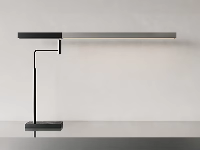 Modern Minimalist Desk Lamp With Black Metal Stand Slim LED Light And Sleek Design 3d model