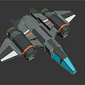 Modern Gray Passenger Aircraft With Blue Nose Orange Accent Engines And Streamlined Design