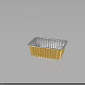 Golden Aluminum Foil Food Container With Transparent Lid For Storage Use 3d model