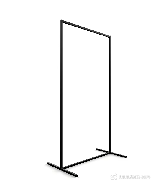 Black Metal Display Shelf with Vertical Frame Stable Base and Simple Design for Retail Stores 3d model